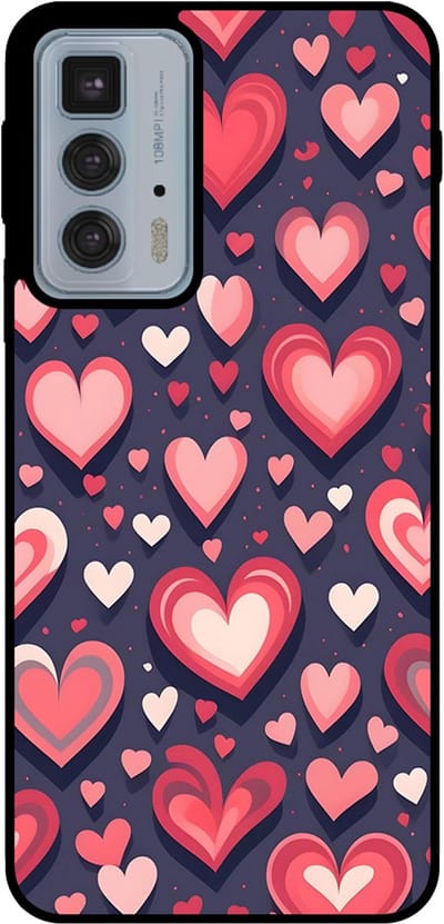 Smartphonica Telefoonhoesje Geschikt voor Motorola Edge 20 Pro met Hartjes Opdruk - TPU Backcover Case With Heart Design geschikt voor Motorola Edge 20 Pro