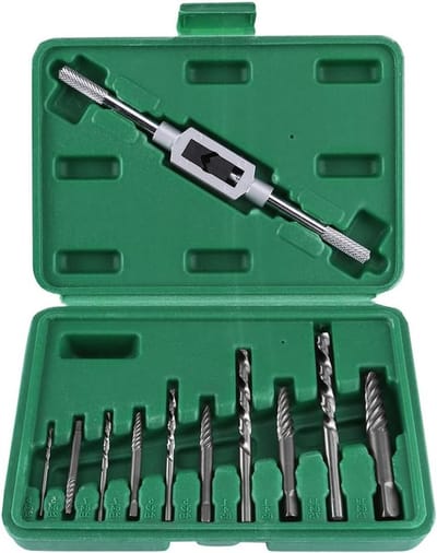 Complete Set voor het Verwijderen van Gebroken Schroeven en Bouten - 11-delige HSS Boor- en Extractor Set voor Efficiënt Schroefextractie en Reparatiewerkzaamheden