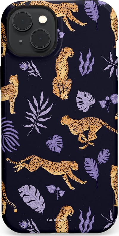 Casetastic Hoesje Geschikt voor Apple iPhone 15 Plus Magsafe - Stijlvolle Beschermende Duo-layer Case - Cheetah charisma