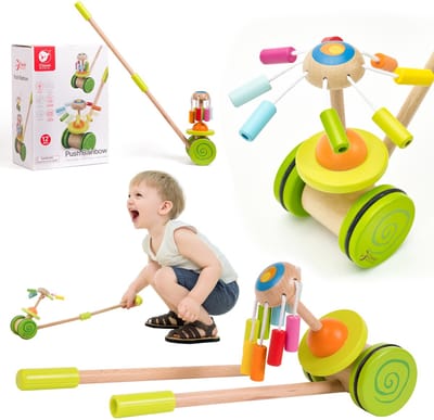 Classic World Houten Opdringer Opdringer Op Een Stokcarrousel Voor Kinderen - UNI