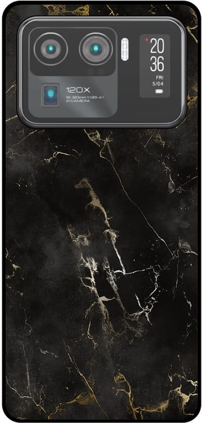 Smartphonica Telefoonhoesje Geschikt voor Xiaomi Mi 11 Ultra met marmer opdruk - TPU backcover case black marble design - Zwart geschikt voor Xiaomi Mi 11 Ultra