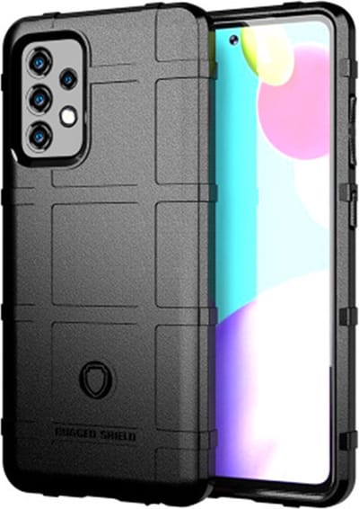 MobyDefend Hoesje - Geschikt voor Samsung Galaxy A52 / A52s - Rugged Shield TPU Backcover - Zwart