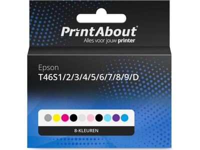 PrintAbout huismerk Inktcartridge T46S1/2/3/4/5/6/7/8/9/D 8-kleuren Multipack Geschikt voor Epson