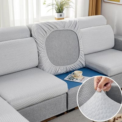 Nieuwe Koele Bank Kussenhoes Effen Kleur Elastische Chaise Longue Bankhoes Modulaire Bank Zitkussenhoes Normal Size S lichtgrijze kleur