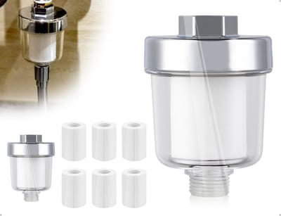 Dailygoods- Douchefilter met 6 verwisselbare filterpatronen - Douchewaterfilter - Geschikt voor thuis/kantoor/hotel - Antikalk - Badkamer/keukenkraan - Verbeterde waterkwaliteit - Waterfilter