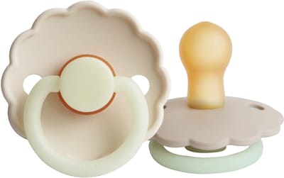 Frigg Daisy Night Fopspeen - 0-6 mnd (2 stuks) - Croissant/Cream