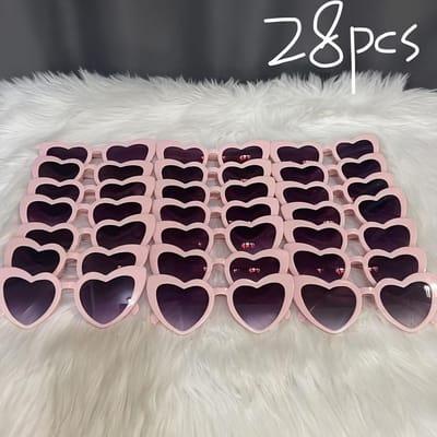 28 stuks hartvormige brillen voor bruiloftsfeestartikelen, perfect cadeau voor vrienden en familiefeesten black