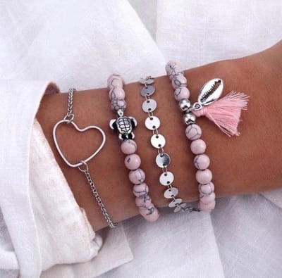 Jomide Set armbanden - 4 delig - Oudroze