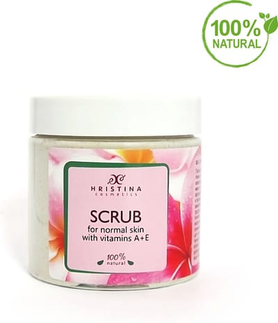 Natuurlijke Hristina Gezichtsscrub voor Normale Huid | Met Vitamines A & E | 200 ml | Verfrissende Scrub