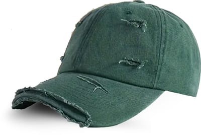 RIP 'ND TEAR Baseball Cap – Verstelbare Vintage Dad Cap met Versleten Look - Unisex Pet van Katoen – Casual Streetwear - Groen
