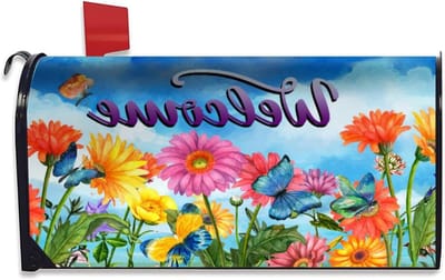 Brievenbus Covers - Magnetische Covers - Brievenbus Versieren - Waterdicht Oxford Materiaal - 53x46 cm - Bloemen Vlinders