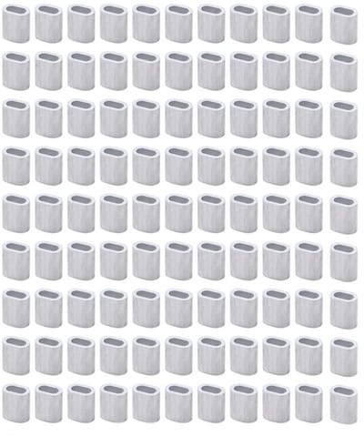 Dailygoods- Krimploophuls 100 Stuks - Aluminium Draadkabel - Kabelbevestiging - Touwklemmen - Visserij - Gereedschapsset - Draadkabelhulzen