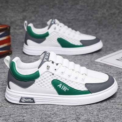 Zomer Nieuwe Heren Ademende Casual Schoenen Lichtgewicht Comfortabele Sneakers Loafers Jogging Jeugd Student Board Schoen Sale Hombre 44 groen