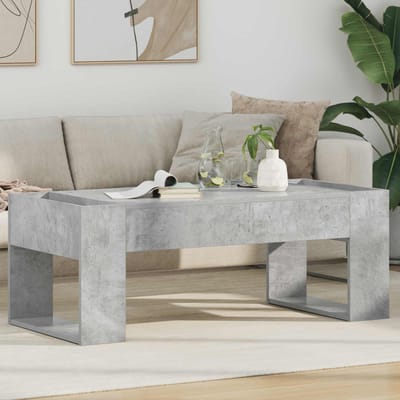 vidaXL - Salontafel - Beton - Grijs - 110 - x - 50 - x - 41 - cm - Bewerkt - hout