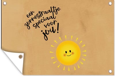 Muurdecoratie Sterkte - Quotes - Zon - 180x120 cm - Tuinposter - Tuindoek