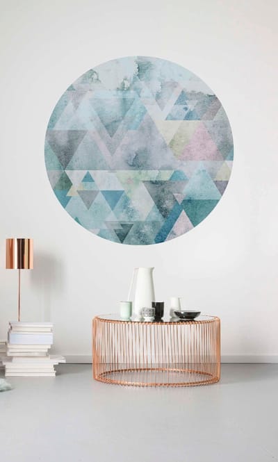 Fotobehang - Blueprism 125x125cm - Rond - Vliesbehang - Zelfklevend