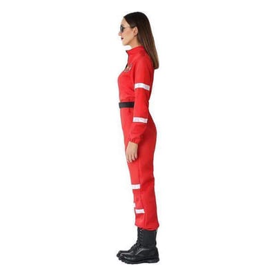 Brandweervrouw Kostuum Rood - Maat M-L