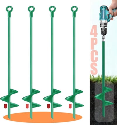 Vloerankerset voor buiten - 4-delige set grondankers voor schommels, tenten en tuinhuisjes - 45,7 cm