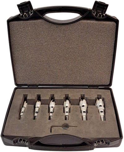 TCT Hardmetalen Gatenzaag Set 18-delig – Ø 12/14/16/18/20/22 mm – Inclusief Spiraalboor, Veren & Inbussleutel – Voor Metaal, RVS en Hout