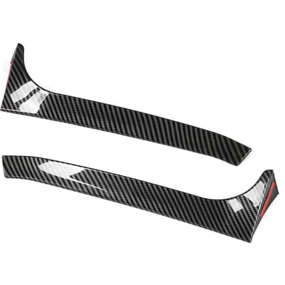 2 piècesSpoiler Latéral d'Aile de Lunette Arrière Canard Style Fibre de Carbone Accessoire de Modification de Voiture black