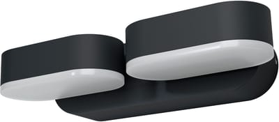 OSRAM ENDURA Style 2-delige set Mini-Spots in donkergrijs, LED-buitenwandlamp met 340° draaibare kop, IP44-bescherming, ideaal voor entreeverlichting