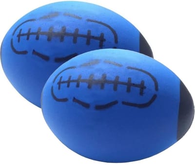 T&F Creations rugby bal - 2x - blauw - foam - 24 cm - sport ballen - American football - schuimrubber