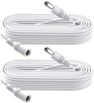 2-Pack 3m DC Verlengkabel 5.5mm x 2.1mm voor Beveiligingscamera's, DVR, Routers, Printers en LED Strips