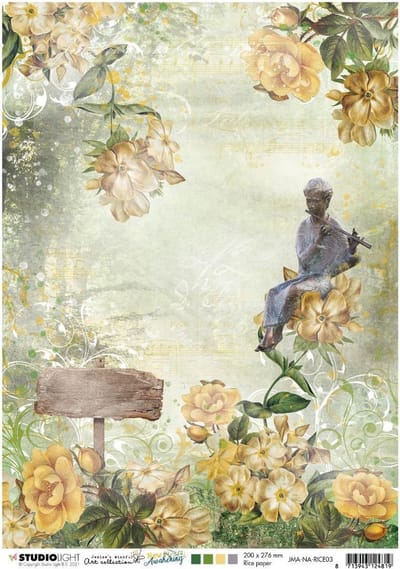 Studio Light New awakening rijstpapier Figuur met fluit, b