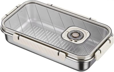 Brood Opslagcontainer - Broodtrommel Luchtdicht - Brood Vers Houden - Met Tijdregistratie - 33.5x18x5 cm - Zilver