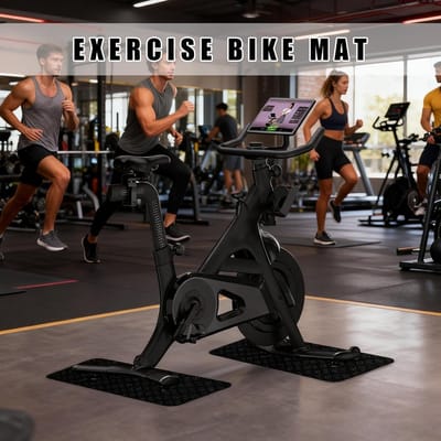 Vloermat Hometrainer - Fietsmat Activiteit - Vloer Beschermen - Antislip Trillingsbestendig - 63.5 x 30 cm - Zwart