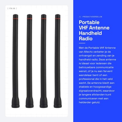 Dailygoods- VHF-antenne Hoog rendement - Draagbare Antenne - Handheld Radioantenne - Tweerichtingsradio - Walkie Talkie - Geschikt voor IC-F3/F11/F14/F15/F16/F33/F34/F70
