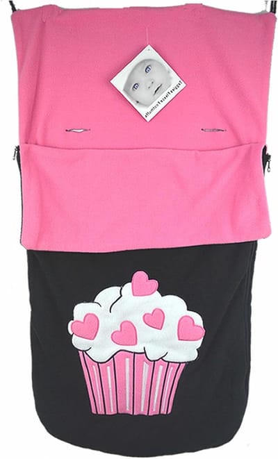 Voetenzak Kinderwagen - Babyzak - Warm Houden - Zacht Gevoerd - 48 x 39 x 7 cm - Cupcake