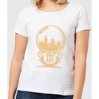 Harry Potter Hogwarts Snowglobe dames t-shirt - Wit - S