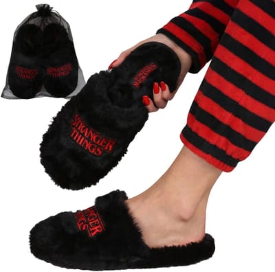 Stranger Things Antislip damesslippers, warme, zachte pantoffels voor thuis + cadeauzakje