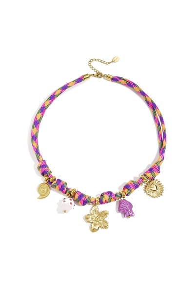 Kettingen met touwhanger. bloemen. vakantie/strand. damessieraden