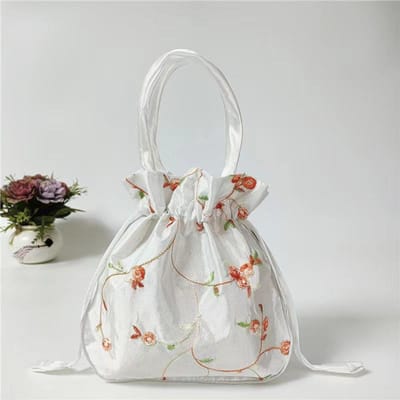 1 stuks Elegante Bloemrijke Clutch voor Dames Chique Trekkoord Emmer Tas, Perfect voor Munten & Telefoon gray