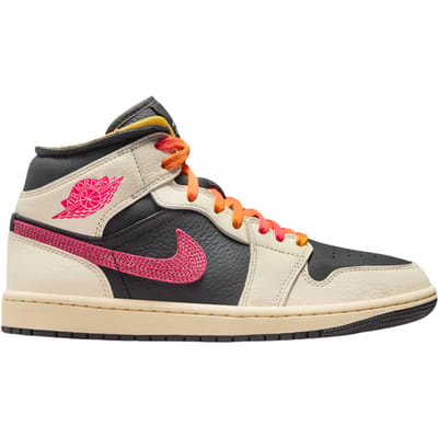 Air Jordan 1 Mid SE Edge Flight Club Dames Sneakers Zwart Bleek-Ivoor Mousseline IB7007-107 39 beige