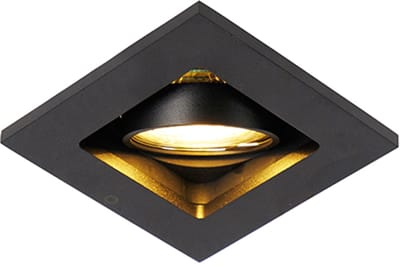 QAZQA qure - Moderne Inbouwspot - 1 lichts - L 100 mm - Zwart - Woonkamer | Slaapkamer | Keuken