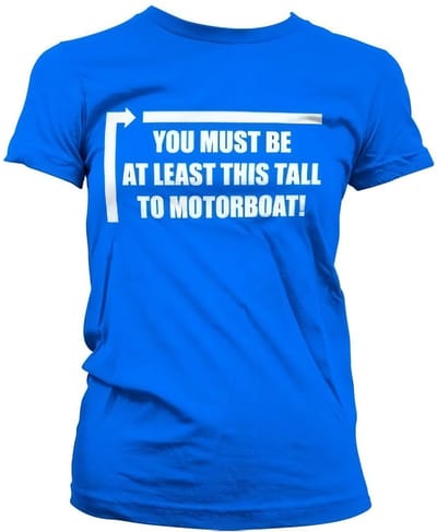 Hybris Dit 'Tall To Motorboat Girly' T-shirt voor dames, blauw