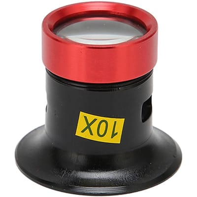 Juweliers Oogloep Vergrootglas 10X Rood en Zwart Lichtgewicht Vergrootglas Sieraden Horloge Reparatie