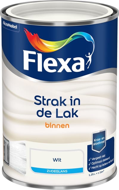 Flexa - Strak In De Lak Binnenlak Zijdeglans - Wit - 1,25 L