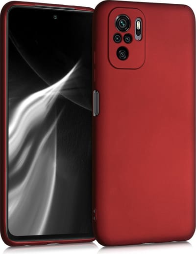 kwmobile telefoonhoesje geschikt voor Xiaomi Redmi Note 10 / Note 10S - Hoesje voor smartphone - Back cover in metallic donkerrood