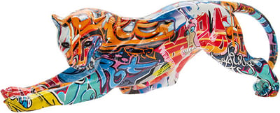 Decoratiebeeld / Keramiek model Cheetah Graffiti