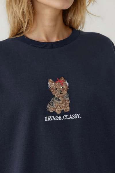 Geborduurd Crew Neck Sweatshirt