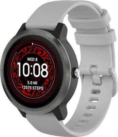 Shop4 - Geschikt voor Garmin Vivoactive 3 Bandje - Siliconen Grijs