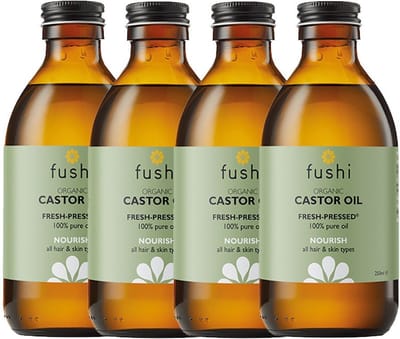 Fushi Wellbeing - Castor Olie - 4 x 250ml - Biologisch - Weldadig voor huid en haar