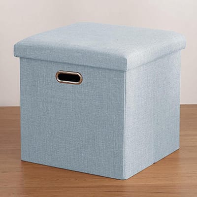 Opvouwbare Opbergkruk - Voetenbank Poef - Ruimte Besparen - Met Handvat - 60x36x36 cm - Kaki