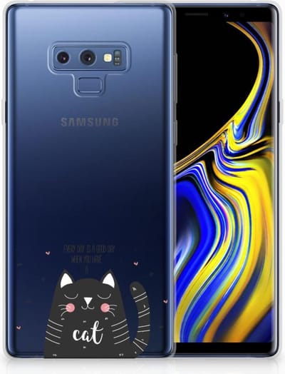 TPU Hoesje voor Samsung Galaxy Note 9 Telefoonhoesje met Naam Cat Good Day