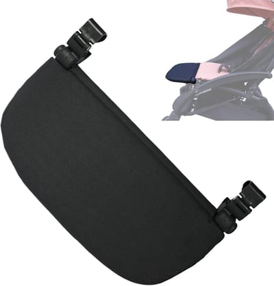 Voetsteun Kinderwagen - Verlengstuk Beensteun - Comfortabel Reizen - Ergonomisch Verstelbaar - 30x21 cm - Zwart