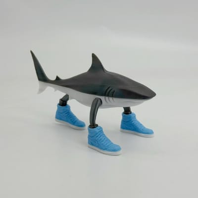Haai Beeldje Tungtungsahur Figuur Bureau Decoratie Gearticuleerd Tralalero Tralala Figuur Ornament Grappig Poppetje 3D Geprint Speelgoed gray